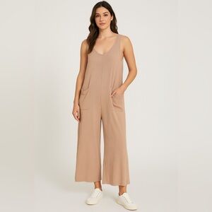 Ces Femme Sleeveless Tan Jumpsuit